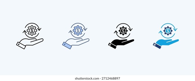 Payment Process Multiple Icon Illustration Vector