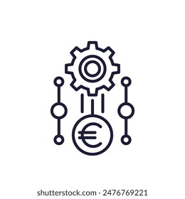 Symbol für Zahlungsverarbeitungszeile mit Euro-Symbol