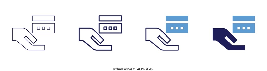 Payment processing optimization icon in 4 different styles. Thin Line, Line, Bold Line, Duotone. Duotone style. Editable stroke.