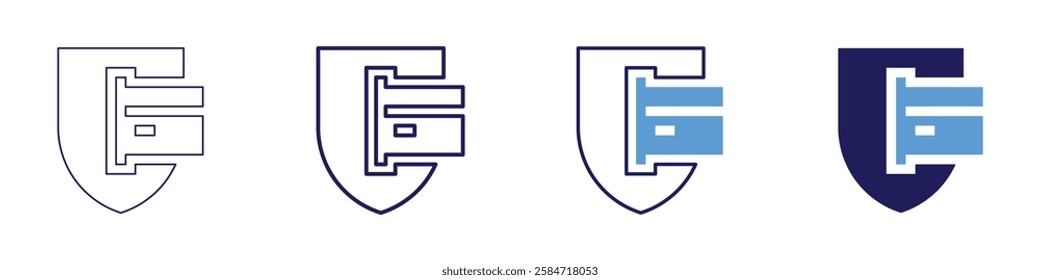 Payment processing software icon in 4 different styles. Thin Line, Line, Bold Line, Duotone. Duotone style. Editable stroke.