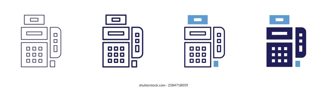 Payment processing solutions icon in 4 different styles. Thin Line, Line, Bold Line, Duotone. Duotone style. Editable stroke.