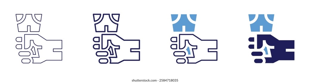 Payment processor fees icon in 4 different styles. Thin Line, Line, Bold Line, Duotone. Duotone style. Editable stroke.