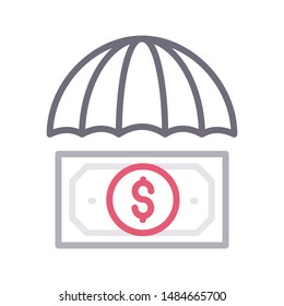 payment protection colour line vector icon