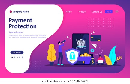 Payment Protection concept, guaranteed finance security, saving money information, Suitable for web landing page, ui, mobile app, banner template. Vector Illustration