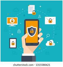 Payment protection vector illustration