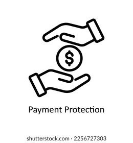 Payment Protection Vector Outline icon for your digital or print projects. stock illustration