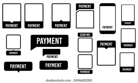 Payment , QR code for mobile app, payment and phone. Vector illustration.