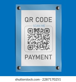 Payment QR code for Mobile, Qr code payment, E wallet , digital pay without money cashless technology to pay. Vector illustration