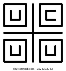 Umrissvektor des Zahlungsqr-Symbols. Scan-Code. Mobile Scanner