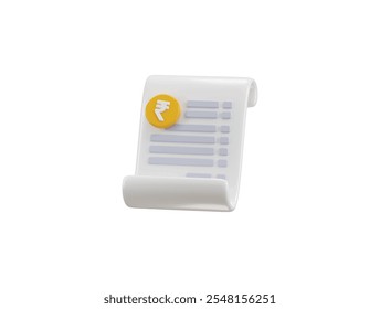 Payment receipt, bill receipt icon 3d rendering vector illustration