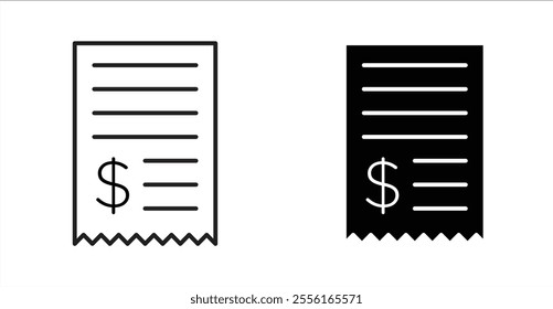 Payment receipt Filled flat icons set for apps and web ui designs.