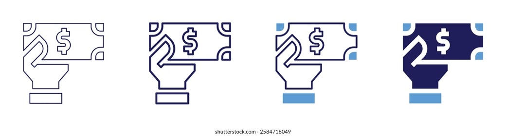 Payment receipt generation icon in 4 different styles. Thin Line, Line, Bold Line, Duotone. Duotone style. Editable stroke.