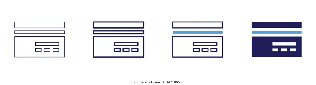 Payment receipt icon in 4 different styles. Thin Line, Line, Bold Line, Duotone. Duotone style. Editable stroke.