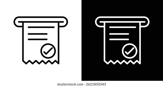 Payment receipt icon concept stroke on white background