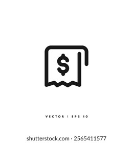 Payment Receipt Icon. Editable Stroke