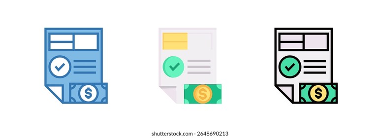 Payment Receipt Icon Element For Design