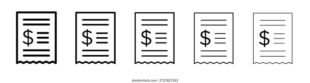 Payment receipt icon for graphic designs. Icon vector design