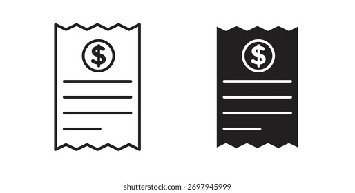 Linha do ícone de recebimento de pagamento. Ilustração do vetor eps 10