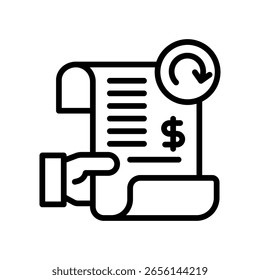 Ícone de Recebimento de Pagamento - Ilustração do Vetor de Linha