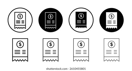 Payment receipt icon logo set vector