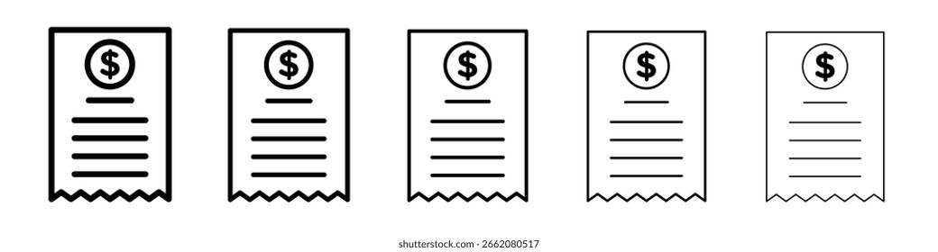 Payment receipt icon Symbol concept for web design.simple line vector icon. logo illustration.