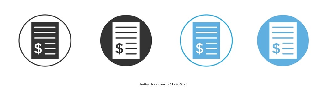 Conjunto de gráficos de icono de Comprobante de pago Vector