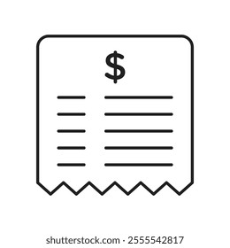 Payment receipt icon vector isolated on white background.
