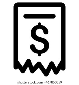 Payment Receipt icon. Vector style is flat iconic symbol with rounded angles, black color, white background.