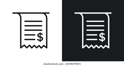 Payment receipt icons. vector set in black colors