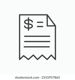 Payment receipt isolated icon. vector illustration.
