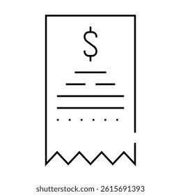 payment receipt line icon vector. payment receipt sign. isolated contour symbol black illustration