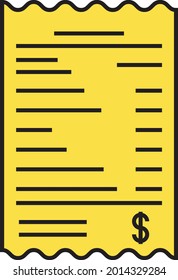recepción de pago Color del vector Diseño Icono, Símbolo de equipo de tienda minorista, Signo de fijación de supermercado, ilustración de existencias de suministros de tienda de comestibles, concepto de factura o factura,