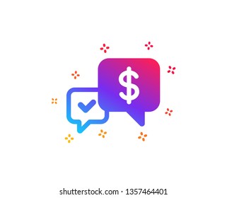 Payment receive icon. Dollar exchange sign. Finance symbol. Dynamic shapes. Gradient design payment received icon. Classic style. Vector
