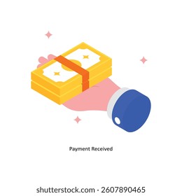 Payment Received Concept isometric Style Illustrations. Eps 10 File