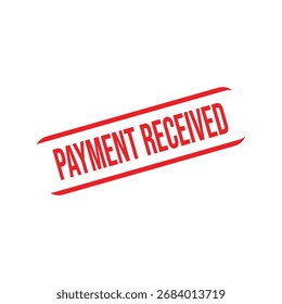 Payment received Rubber Stamp. Red Rubber Grunge Stamp Vector Illustration	