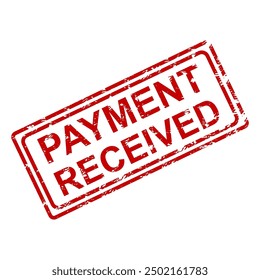 Payment received rubber stamp, vector of received invoice, paid receipt, loan bill or salary, financial paying, wages and debt illustration