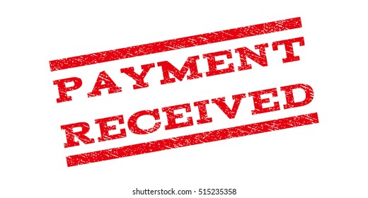 Payment Received watermark stamp. Text caption between parallel lines with grunge design style. Rubber seal stamp with dust texture. Vector red color ink imprint on a white background.