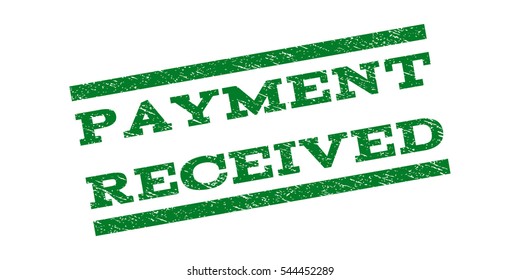 Payment Received watermark stamp. Text tag between parallel lines with grunge design style. Rubber seal stamp with dirty texture. Vector green color ink imprint on a white background.