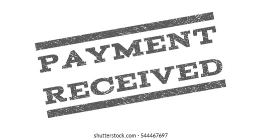 Payment Received watermark stamp. Text caption between parallel lines with grunge design style. Rubber seal stamp with dirty texture. Vector grey color ink imprint on a white background.