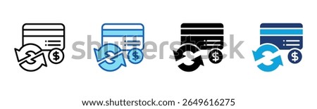 Payment Reconciliation icon Multi Style Vector Illustration