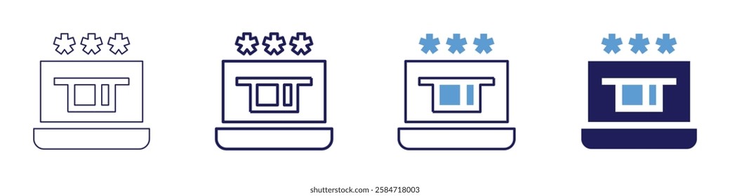 Payment reconciliation tools icon in 4 different styles. Thin Line, Line, Bold Line, Duotone. Duotone style. Editable stroke.