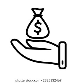 Payment related icon, useful as a financial transaction symbol. Editable black outline vector illustration.