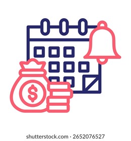 Payment Reminder Icon Color Vector Illustration