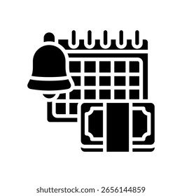Payment Reminder Icon Glyph Vector Illustration