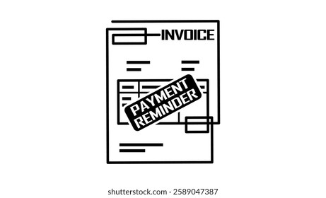 Payment Reminder symbol, black isolated silhouette