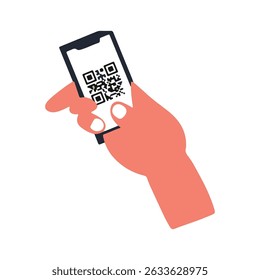 Payment for scaning qris code.  money transfer concept