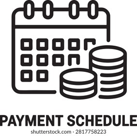 Payment Schedule Calendar With Stacked Coins Illustration Design