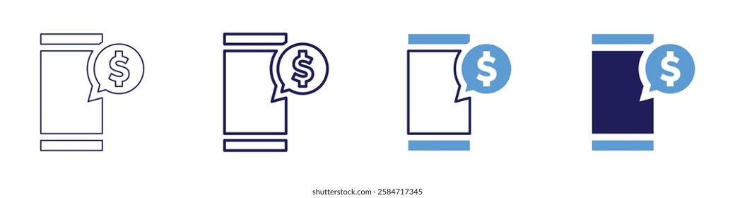 Payment schedule icon in 4 different styles. Thin Line, Line, Bold Line, Duotone. Duotone style. Editable stroke.