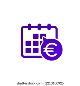 payment schedule icon with euro