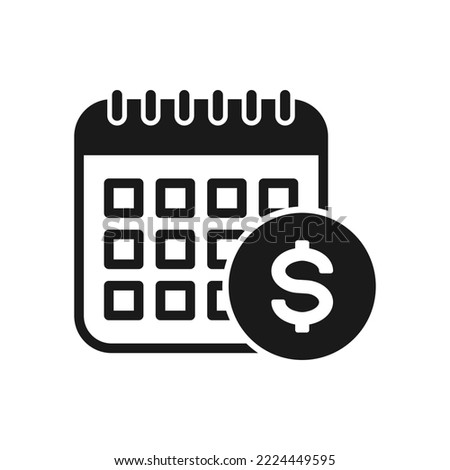 Payment schedule icon flat style isolated on white background. Vector illustration